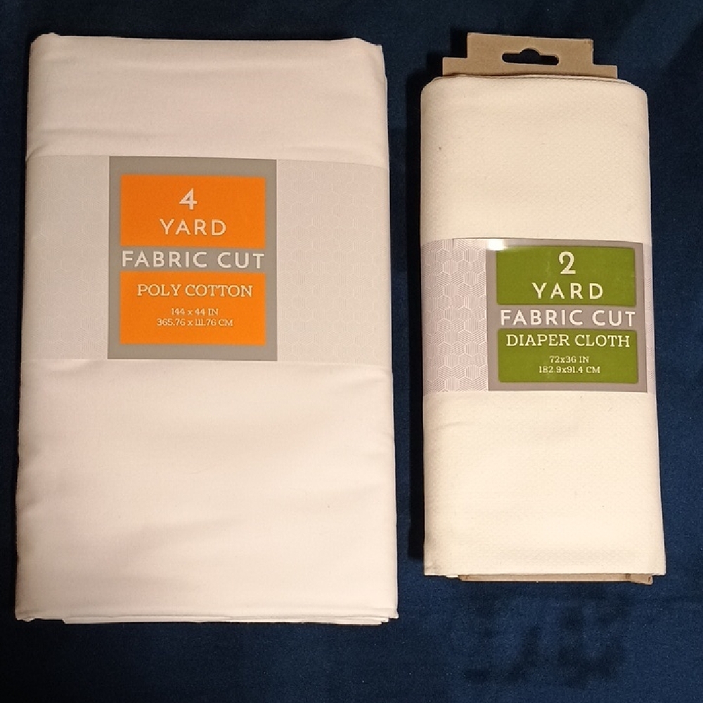 White Poly Cotton Fabric Cut by